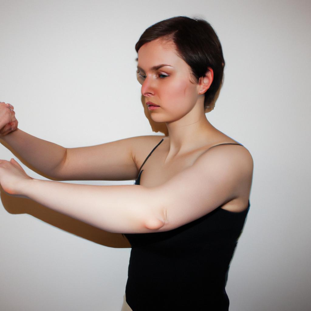 Person performing stretching exercises for dystonia