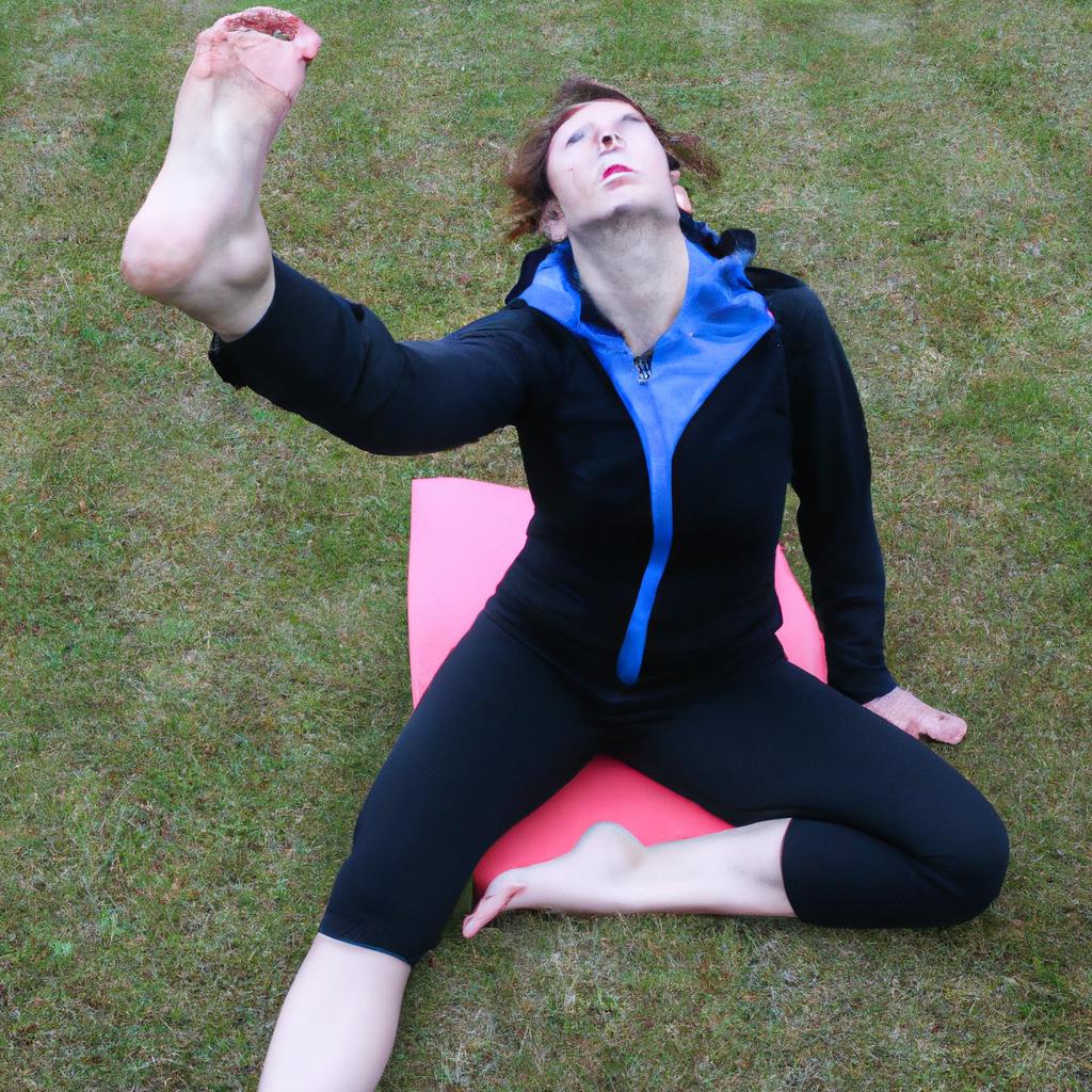 Person practicing yoga for dystonia